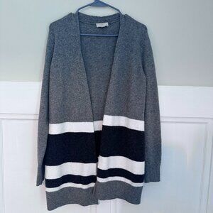 LOFT Gray, White, Black Long Cardigan